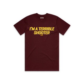 Terrible Shooter Tee - Burgundy **Pre-Order**