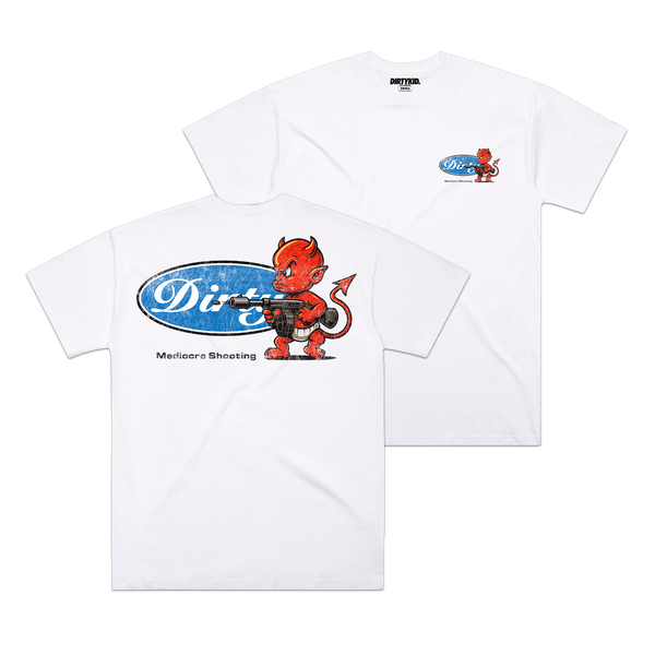 Devil Tee - White **Pre-Order** – Dirty Kid Co
