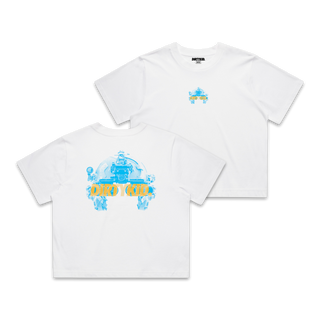 WOMEN'S Quads Crop Tee - White **Pre-Order**